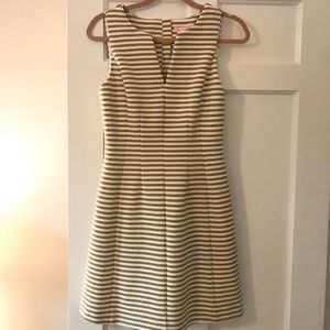 Lilly Pulitzer Gold / White striped dress